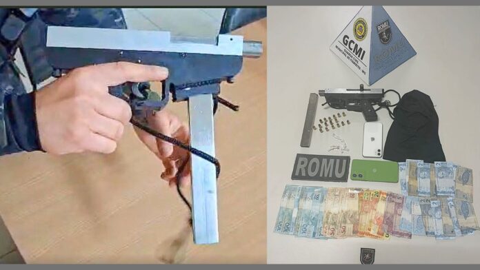 GCM prende 2 e apreende submetralhadora, drogas e mais de R$ 1,1 mil no São José em Itabirito