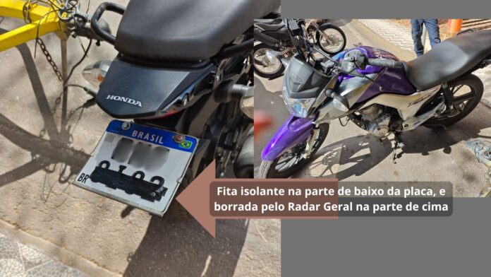 Itabirito: inabilitado tapa placa da moto com isolante, foge de PC à paisana e bate em carro; GCM acionada