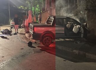 Itabirito: colisão entre moto e caminhonete deixa motociclista com fratura no fêmur; picape atinge muro Itabirito: colisão entre moto e caminhonete deixa motociclista com fratura no fêmur; picape atinge muro