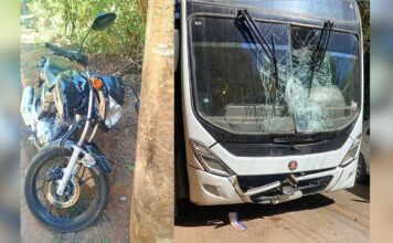 Itabirito: motociclista sofre fratura após batida com ônibus escolar no Cardoso Itabirito: motociclista sofre fratura após batida com ônibus escolar no Cardoso