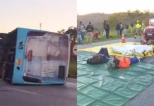16 pessoas ficam feridas após ônibus tombar na BR-040 16 pessoas ficam feridas após ônibus tombar na BR-040