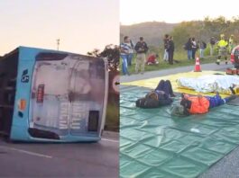 16 pessoas ficam feridas após ônibus tombar na BR-040 16 pessoas ficam feridas após ônibus tombar na BR-040