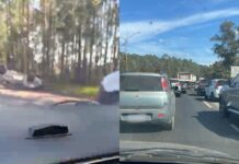 Jardim Canadá: batida entre veículos deixa carro de rodas para cima na BR-040; VEJA VÍDEO Jardim Canadá: batida entre veículos deixa carro de rodas para cima na BR-040; 1 ferido