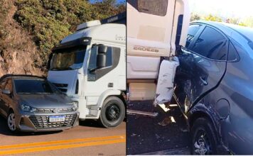 BR-356: batida entre carro e caminhão dificulta trânsito na Serra da Santa, em Itabirito BR-356: batida entre carro e caminhão dificulta trânsito na Serra da Santa, em Itabirito