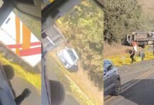 Itabirito: acidente entre 2 carretas e 1 carro na Curva da Celinha espalha carga de laranjas pela BR-040 Itabirito: acidente entre 2 carretas e 1 carro na Curva da Celinha espalha carga de laranjas pela BR-040