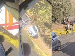 Itabirito: acidente entre 2 carretas e 1 carro na Curva da Celinha espalha carga de laranjas pela BR-040 Itabirito: acidente entre 2 carretas e 1 carro na Curva da Celinha espalha carga de laranjas pela BR-040