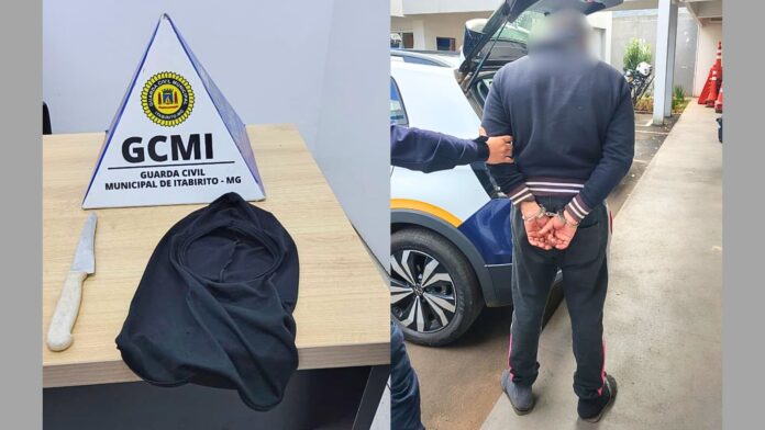 Itabirito: usando uma faca, homem é preso pela GCM após tentar roubar idosa na Praça São Sebastião
