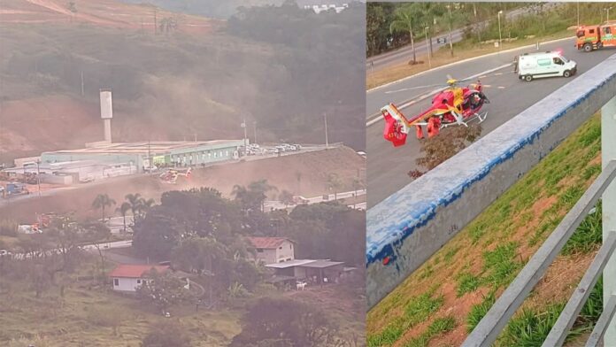 Itabirito: motociclista de 24 anos sofre queda, é levado inconsciente para a UPA e helicóptero é acionado