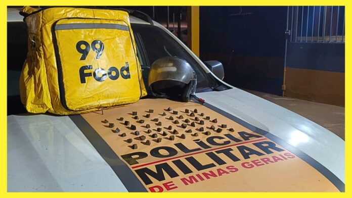99Food? Motoqueiro tenta levar 57 porções de haxixe para Itabirito, mas é pego pela PMRv na BR-356 99Food? Motoqueiro tenta levar 57 porções de haxixe para Itabirito, mas é pego pela PMRv na BR-356