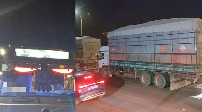 Itabirito: PMRv para 33 caminhões na BR-356 à noite; 16 irregulares, sendo 1 com ‘olhos de LED’ Itabirito: PMRv para 33 caminhões na BR-356 à noite; 16 irregulares, sendo 1 com ‘olhos de LED’