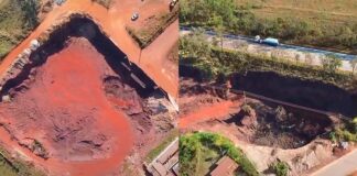 Trecho da BR-040 em risco? Extrações ilegais de minério flagradas à noite entre Itabirito e Nova Lima Trecho da BR-040 em risco? Extrações ilegais de minério flagradas à noite entre Itabirito e Nova Lima