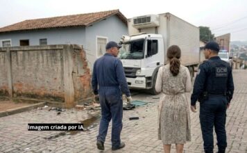 Itabirito: caminhão fica sem freio em oficina, bate em muro, e GCM ajuda envolvidos a fazer acordo Itabirito: caminhão fica sem freio em oficina, bate em muro, e GCM ajuda envolvidos a fazer acordo