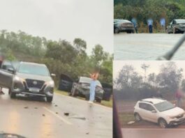 Itabirito: em BR-356 molhada por causa da chuva, acidente acontece na Serra da Santa Itabirito: em BR-356 molhada por causa da chuva, acidente acontece na Serra da Santa