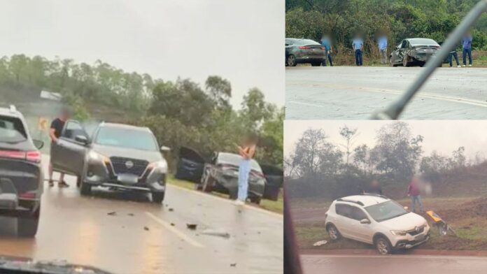 Itabirito: em BR-356 molhada por causa da chuva, acidente acontece na Serra da Santa  