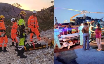 Lagoa do Miguelão: homem cai de moto em trilha de difícil acesso e helicóptero da PM o leva ao João XXIII Lagoa do Miguelão: homem cai de moto em trilha de difícil acesso e helicóptero da PM o leva ao João XXIII