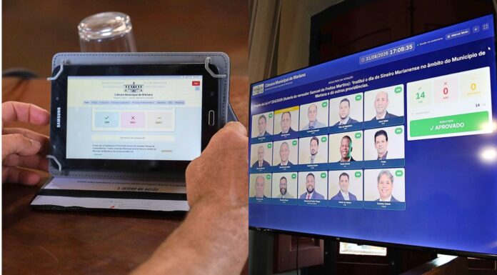 Câmara de Mariana aprova 4 projetos e estreia novo sistema eletrônico de votação; confira Câmara de Mariana aprova 4 projetos e estreia novo sistema eletrônico de votação; confira