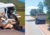 Violento choque entre carreta e caminhão interdita faixa da BR-040 perto da antiga Skol Violento choque entre carreta e caminhão interdita faixa da BR-040 perto da antiga Skol