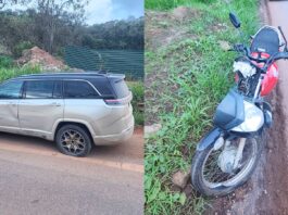BR-356: no Acesso 2 de Itabirito, motociclista perde controle da direção, acerta carro e vai parar na UPA BR-356: no Acesso 2 de Itabirito, motociclista perde controle da direção, acerta carro e vai parar na UPA
