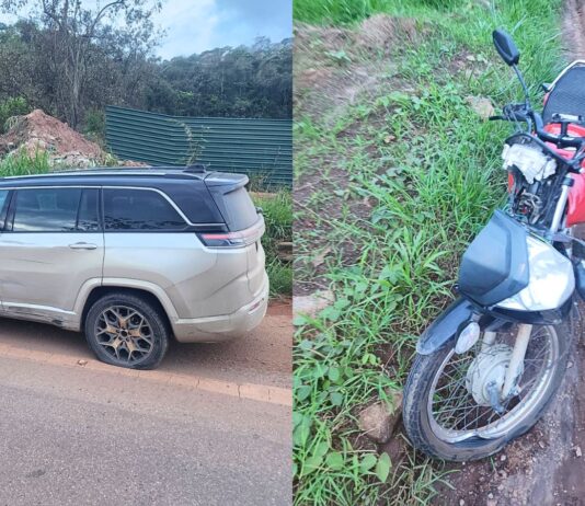 BR-356: no Acesso 2 de Itabirito, motociclista perde controle da direção, acerta carro e vai parar na UPA BR-356: no Acesso 2 de Itabirito, motociclista perde controle da direção, acerta carro e vai parar na UPA