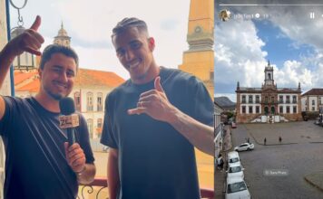 Herói da classificação do Galo, Gabriel Delfim curte dia de descanso em Ouro Preto