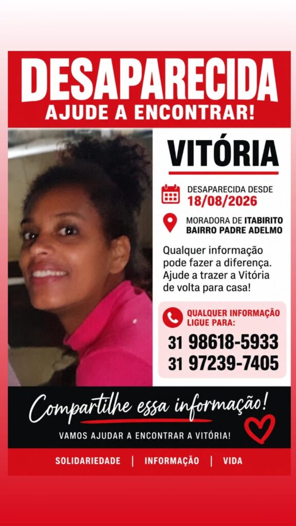 Ex-aluna da Apae de Itabirito está desaparecida; família e instituição pedem ajuda para encontrá-la
