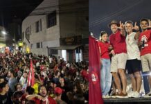 Itabirito registra maior virada a favor de Lula entre municípios brasileiros nas Eleições 2026 Comemoração da vitória de Lula em Itabirito nas eleições 2026. Foto - divulgação.