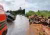 Caminhão carregado com papel higiênico tomba na BR-356, em Itabirito Caminhão carregado com papel higiênico tomba na BR-356, em Itabirito