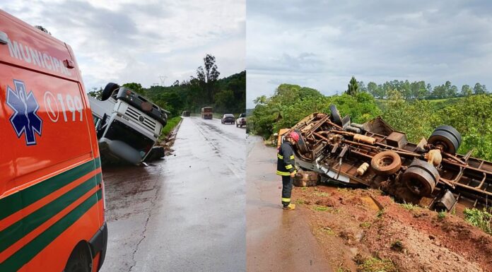 Caminhão carregado com papel higiênico tomba na BR-356, em Itabirito Caminhão carregado com papel higiênico tomba na BR-356, em Itabirito
