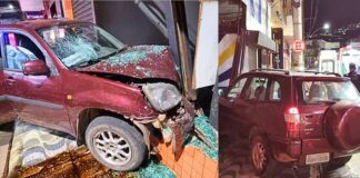 Itabirito: após embate entre motoristas, SUV invade passeio e acerta com violência porta de antigo comitê Itabirito: após embate entre motoristas, SUV invade passeio e acerta com violência porta de antigo comitê