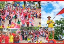 Passeata: apoiadores de Lula movimentam a Praça 1º de Maio, em Itabirito Passeata: apoiadores de Lula movimentam a Praça 1º de Maio, em Itabirito