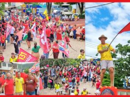 Passeata: apoiadores de Lula movimentam a Praça 1º de Maio, em Itabirito Passeata: apoiadores de Lula movimentam a Praça 1º de Maio, em Itabirito