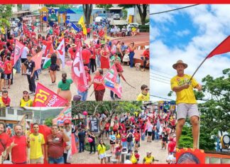 Passeata: apoiadores de Lula movimentam a Praça 1º de Maio, em Itabirito Passeata: apoiadores de Lula movimentam a Praça 1º de Maio, em Itabirito