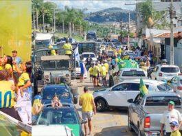 Em carreata, apoiadores de Flávio movimentam as ruas de Itabirito Em carreata, apoiadores de Flávio movimentam as ruas de Itabirito