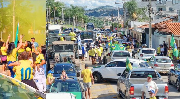 Em carreata, apoiadores de Flávio movimentam as ruas de Itabirito Em carreata, apoiadores de Flávio movimentam as ruas de Itabirito